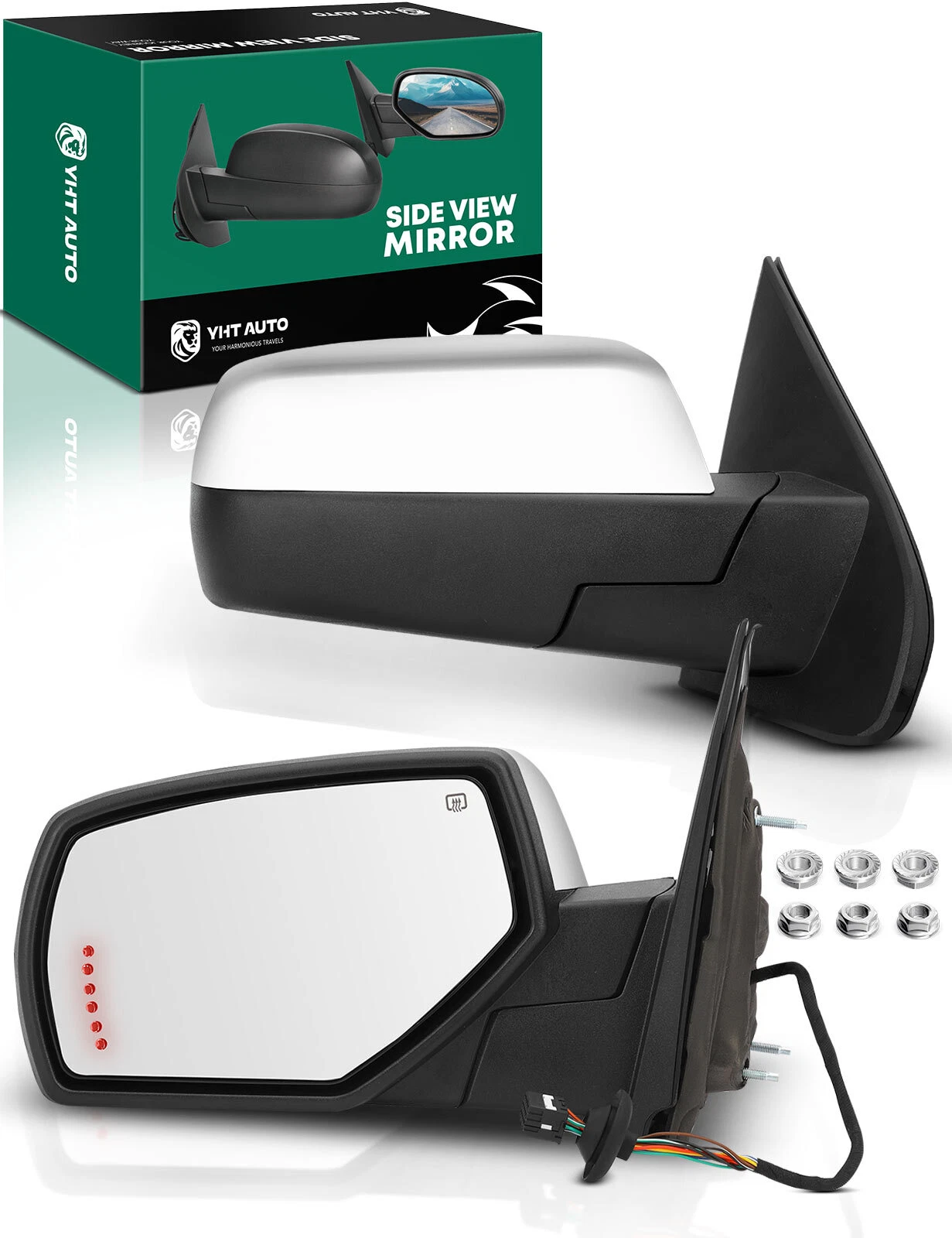 Pair Power Heated Towing Mirror Power Fold for Chevy Silverado 1500 GMC Sierra