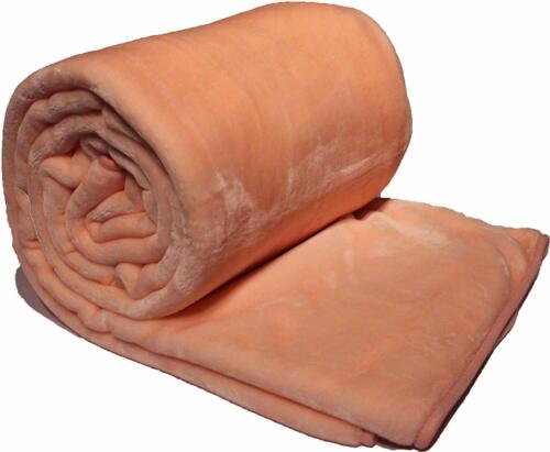 Solaron Blanket throw Thick Ultra Fine Polyester Mink Plush Solid Heavy Weight - Picture 1 of 61