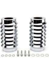 Mokitdora Chrome Retro Fork Boots Slider Cover For Harley Touring 2014-up