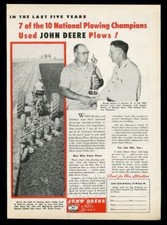 1956 John Deere farm tractor plow plowing champion photo vintage print ad