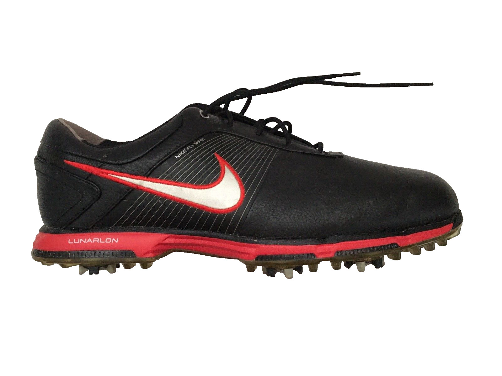 Mens Nike Flywire Lunarlon Golf Shoes Soft Spikes Bl… Gem