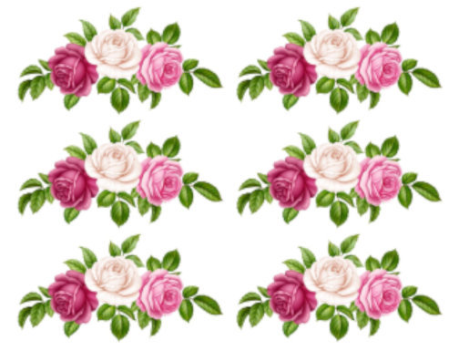 Handpainted Cabbage Pink Roses Swags Transfers Decoupage Waterslide ...