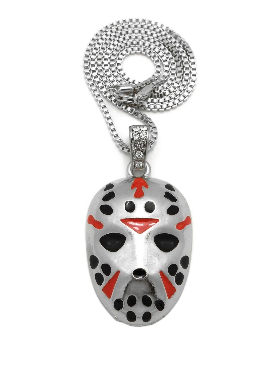 New Jason Friday 13th Mask Pendant Box, Rope, Cuban Chain New Jason Friday 13th Mask Pendant Box, Rope, Cuban Chain