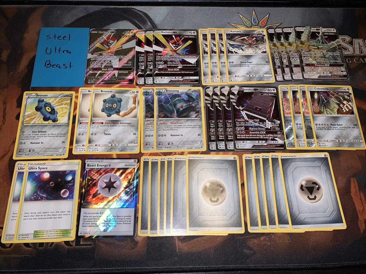 Pokemon Complete Deck - Steel Ultra Beasts - Celesteela Kartana Stakataka GX