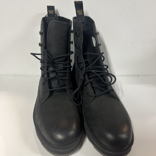 Women’s Sorel Hi-Line Lace Up Boots Size 10.5 Black High Top Combat NEW - Picture 2 of 4