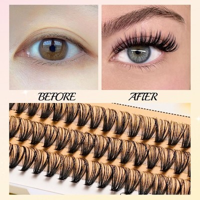 Nesura 3D Cluster Eyelash Extensions - Natural, Lightweight, Reusable False Lash