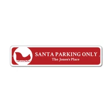 Santa Parking Sign, Custom Merry Christmas Sign, Santa Aluminum Metal Decor Sign