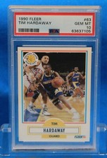 1990 FLEER # 63 Tim Hardaway RC PSA 10 GEM MT # 63637105 GOLDEN STATE WARRIORS !