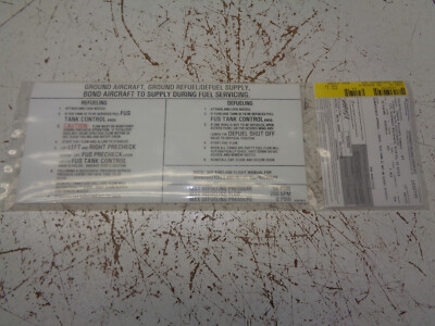 AIRCRAFT REFUELING & DEFUELING INST DECAL 6200185-4 BY CESSNA NEW W/ 8130-3