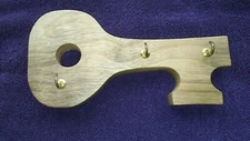 Bayview Myrtlewood Shop Wood Key Holder 8 inch 3 Hooks USA