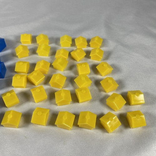 2000 Monopoly The Simpsons Board Game Blue & Yellow House Parts Only - Picture 3 of 3