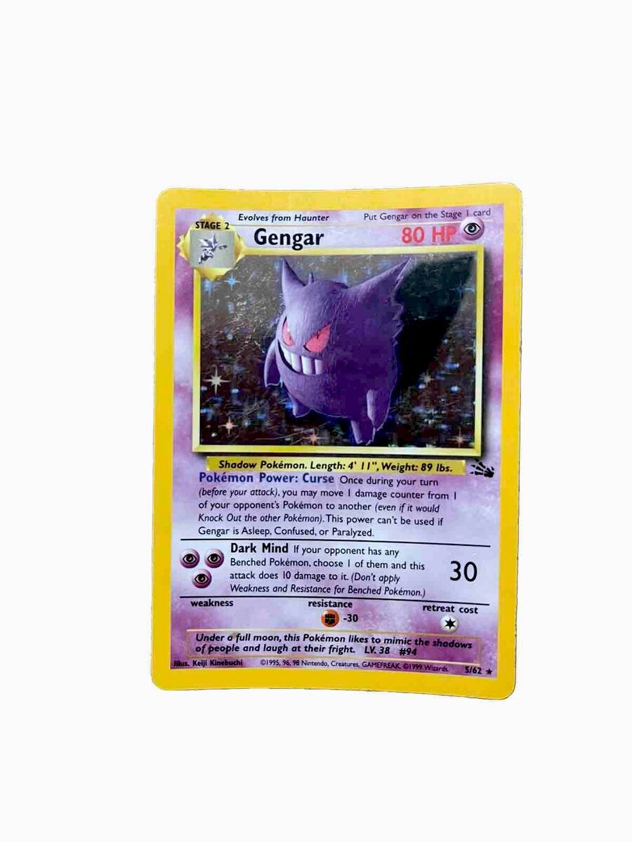 1995 Holographic Gengar Authentic Rare Nintendo Pokémon Card 1995 Holographic Gengar Authentic Rare Nintendo Pokémon Card