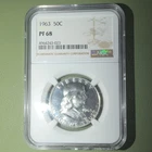 1963 Franklin Half Dollar NGC PF68 Proof Silver Philadelphia Mint cracked case