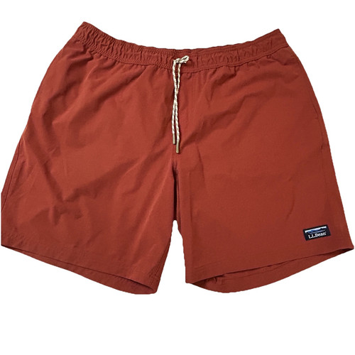 LL Bean Vacationland Stretch Swim Trunks 8" Inseam Dark Russet Sz XL EUC 503780 - Picture 1 of 13