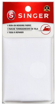 Singer Notions 00097 Iron-On Mending Fabric 7''X16''-White