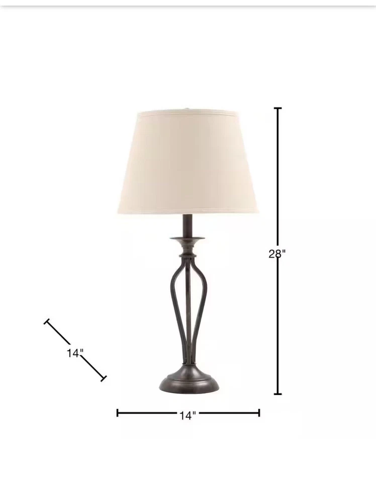 Lámpara de mesa de bronce Hampton Bay Rhodes Foto 3 de 3