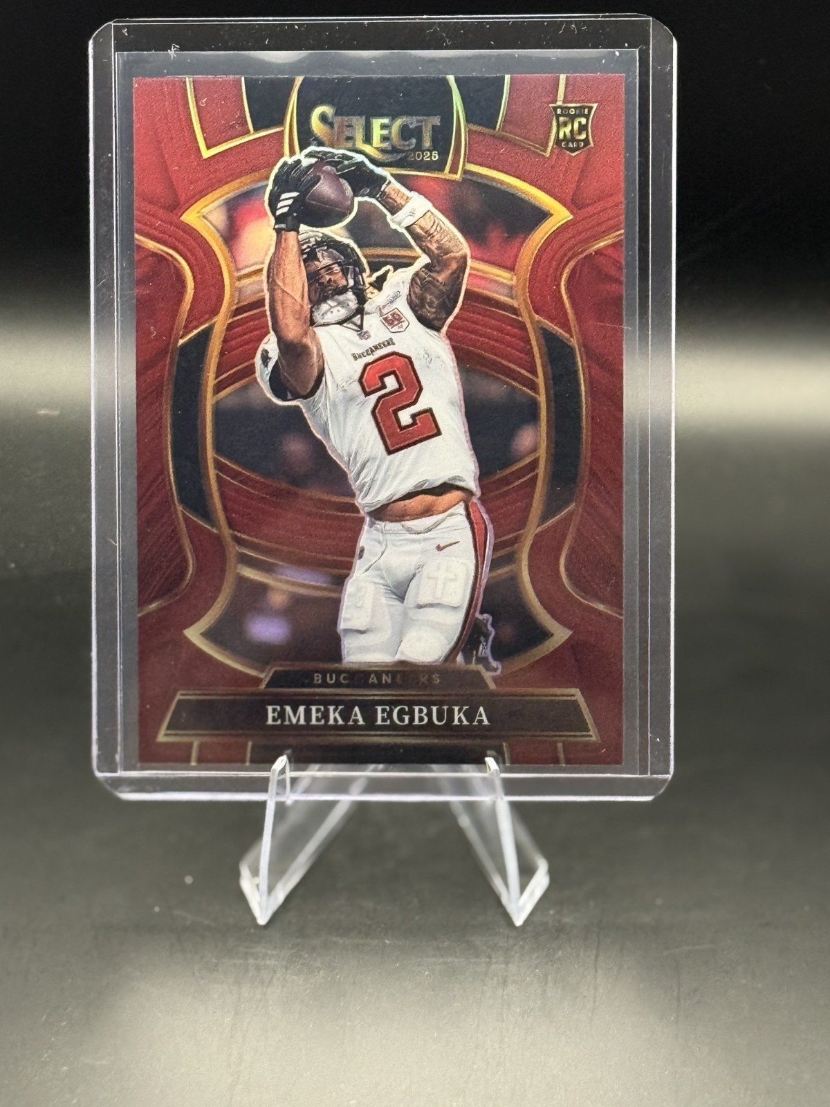 Emeka Egbuka 2025 Select RC Concourse Maroon Prizm /149 Tampa Bay Buccaneers