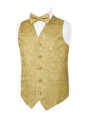Boys 2 PCS Classic Paisley Bow Tie and Suit Vest Set Formal Wear