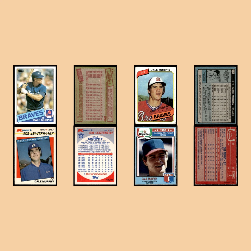 Lote de 25 tarjetas de béisbol Dale Murphy 1985 Topps Atlanta Braves conjunto colección MLB Foto 3 de 4