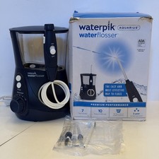Waterpik Aquarius Water Flosser WP-663CD 5 Tips 10 Settings Blue Satin Open Box
