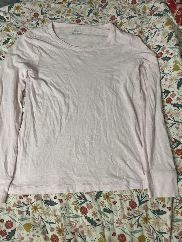 J.Crew Women’s Vintage Cotton Jersey Pink Scoop Neck Long Sleeve T-Shirt S