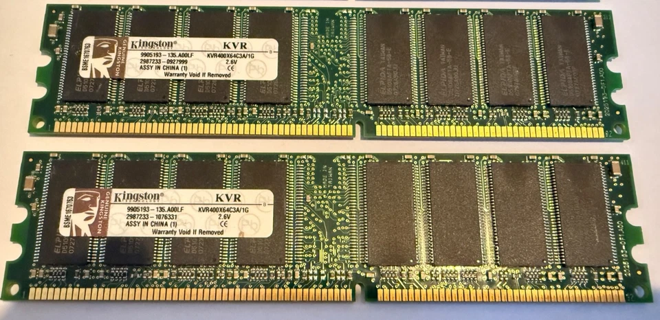 12 x Used Kingston KVR400X64C3A-1G DDR400 (PC3200) CL3 DIMMS - JOB LOT - Image 2 of 4