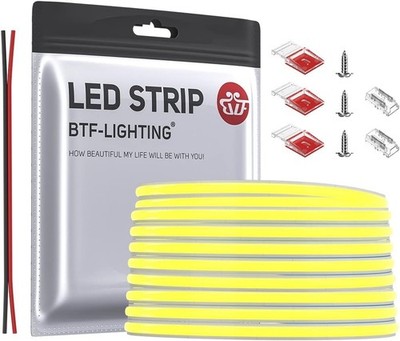 BTF-LIGHTING FCOB COB warmweiße LED Streifen 5M 480LEDs/m DC12V CRI90+ dimmbar