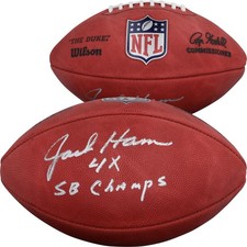 Jack Ham Steelers Signed Duke Full Color Football w/4x Super Bowl Champion Insc