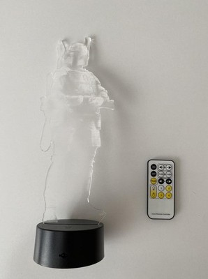 Boba Fett Star Wars Hologram Edge Lit Acrylic LED Light with Remote Control