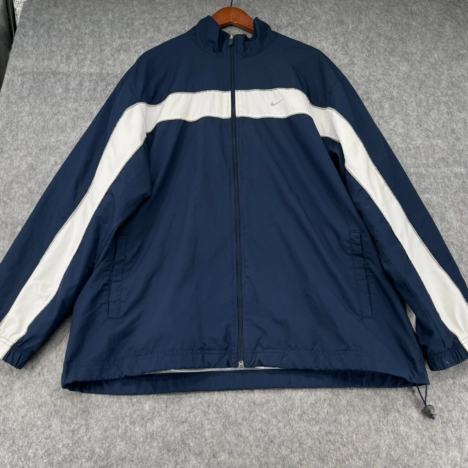 Nike Windbreaker Y2K Jacket Mens XXL Navy Blue