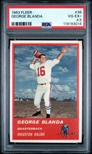 1963 Fleer George Blanda #36 Oilers PSA 4.5 VG-EX+