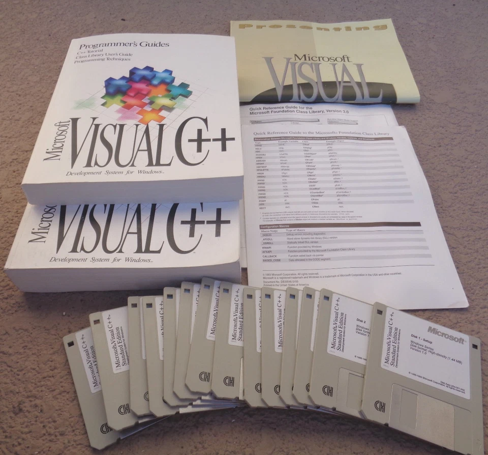 MICROSOFT VISUAL C++ DEVELOPMENT SYSTEM FOR WINDOWS FLOPPY W/BOOKS 1993 - Image 2 of 4