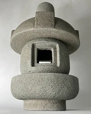 Zen Small Misaki Stone Lantern Gray Sandstone Japanese Garden Ornament Statue