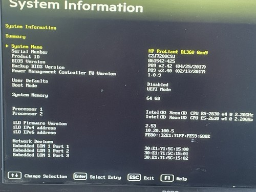HP Proliant DL360 Gen 9 Server, 2 x Xeon E5-2630 V4 64GB Ram No HDD - Picture 8 of 11