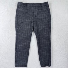 Banana Republic Sloan Pants Women's 6S Gray Plaid Cropped Career Trouser Petite