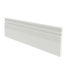 1 x 0.5" Premium MDF Bottom Molding - 1-inch Height, White Primer