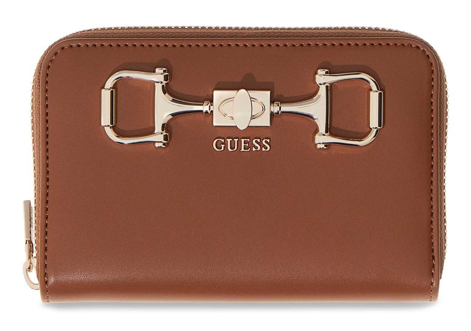 GUESS purse Janie SLG Zip Around Wallet M Cognac