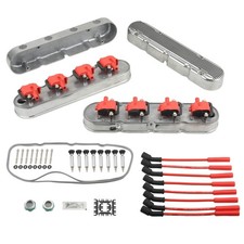 Finned Engine Valve Covers Kit Aluminum Silver With Ignition Coils For Chevy Ls Finned Engine Valve Covers Kit Aluminum Silver With Ignition Coils For Chevy Ls