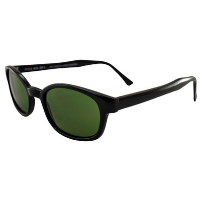 #ad Pacific Coast Original KD#x27;s Biker Sunglasses Black Frame Dark Green Lens $12.99