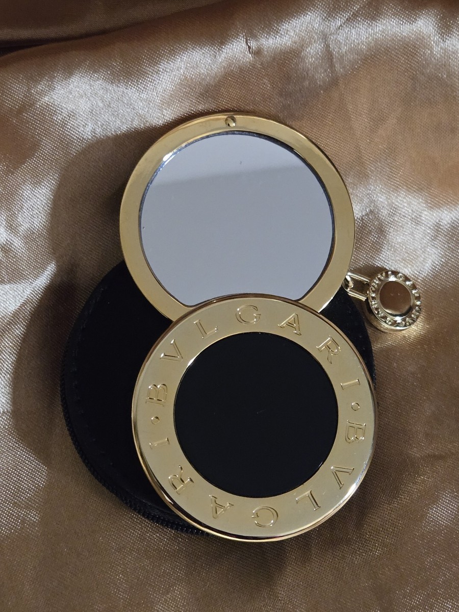 Bulgari Black and Gold compact mirror with Honeycomb Pattern Bvlgari Compact Mirror - Gold Bag Accessories, Accessories  main image 4