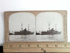 Naval Warship Stereoview C.H. Graves Universal Photo Art Co. 1900s
