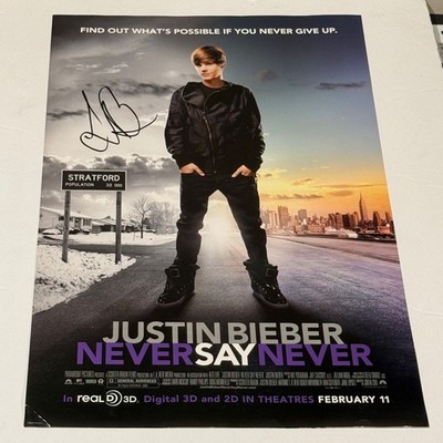 Justin Bieber Autographed Never Say Never Mini 13x19 Movie Poster