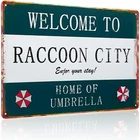 Welcome to Raccoon Citys Vintage Tin Metal Signs Home Décor Signboard - Company