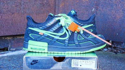 Nike Air Rubber Dunk Off-White Green Strike Black CU6015-001 Men's Sneaker