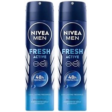2 Pack x Nivea Men Fresh Active 48 Hour Deodorant Spray, 5oz 150ml