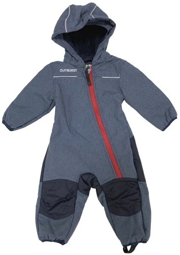 OUTBURST BY NICKEL Softshellanzug mit Teddyplüsch gefüttert in Jeansblau Melange v. OUTBURST