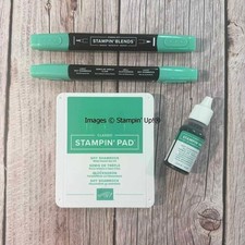 SHY SHAMROCK Stampin Up INK PAD, REINKER BLENDS COMBO PACK Bundle BRIGHT GREEN