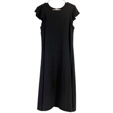 Gap Black & Grey Striped Flutter Sleeve Maxi Dress Size Large AA0508