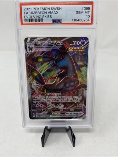 Pokémon TCG Umbreon VMAX 095/203 SWSH07: Evolving Skies Ultra Rare Holo PSA 10