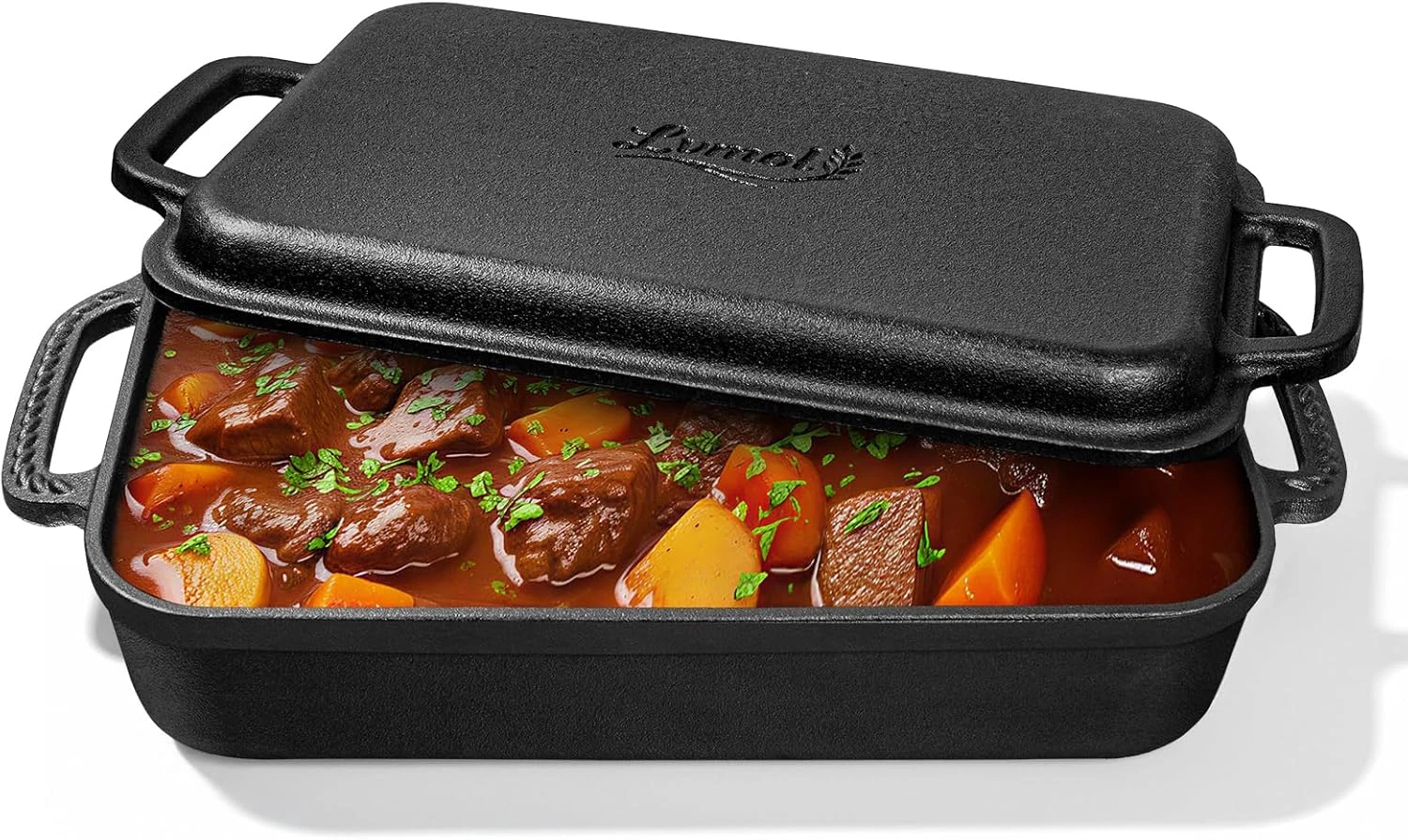 9X13" Casserole Dishes for Oven with Lids - 2-In-1 Pre-Seasoned Cast Iron Baking
Opens in a new wind